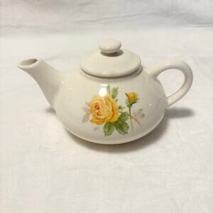 Vintage Knowles Mini Teapot – Yellow Rose Floral – Made in USA